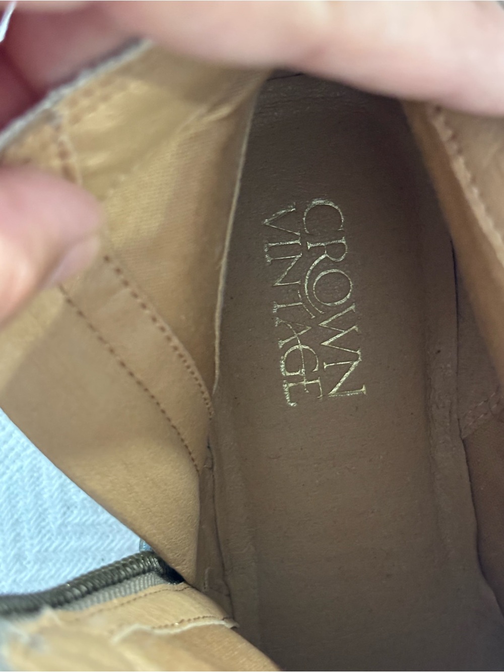 Crown Vintage Taupe Suede Ankle Booties - Side Zip - Picture 6 of 10